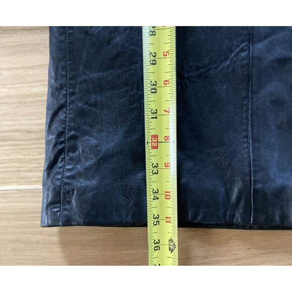 Kenneth Cole Soft Leather Knee Length M Coat Trench Goth Whimsigoth Vamp Career - Picture 16 of 16